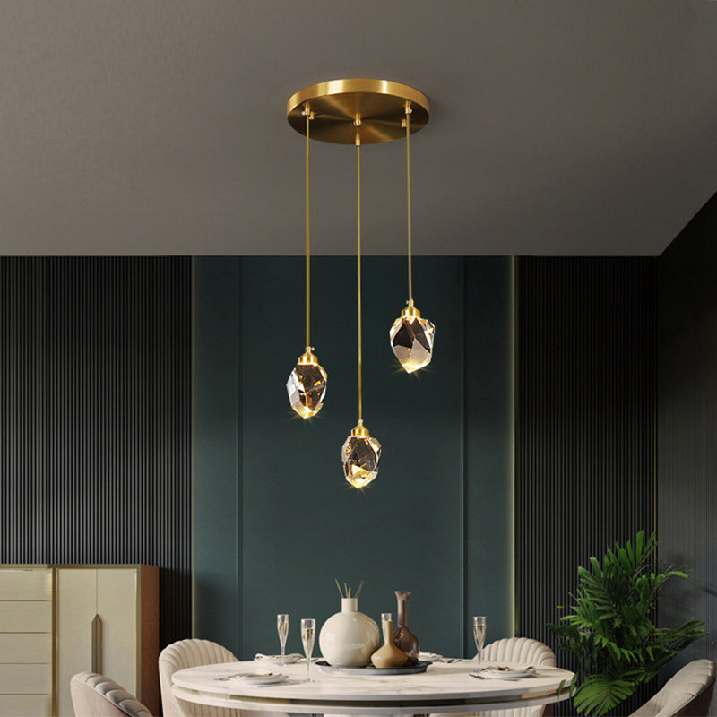 Postmoderne Einfachheit Geometrisch hängende Deckenleuchte Kristall -Aufhängung Anhänger Licht für das Restaurant