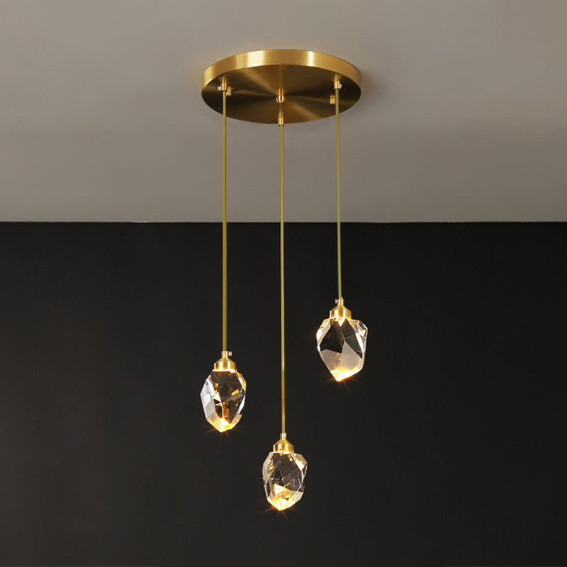 Postmoderne Einfachheit Geometrisch hängende Deckenleuchte Kristall -Aufhängung Anhänger Licht für das Restaurant
