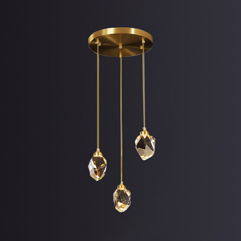 Postmoderne Einfachheit Geometrisch hängende Deckenleuchte Kristall -Aufhängung Anhänger Licht für das Restaurant
