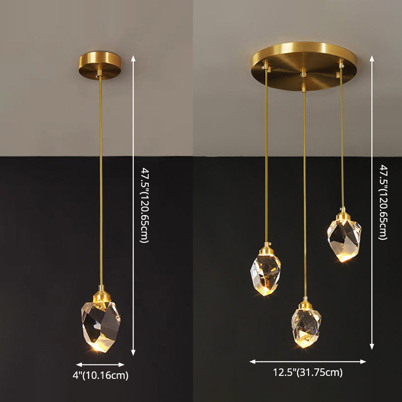 Postmoderne Einfachheit Geometrisch hängende Deckenleuchte Kristall -Aufhängung Anhänger Licht für das Restaurant