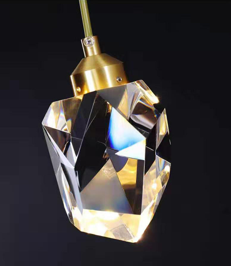Postmoderne Einfachheit Geometrisch hängende Deckenleuchte Kristall -Aufhängung Anhänger Licht für das Restaurant
