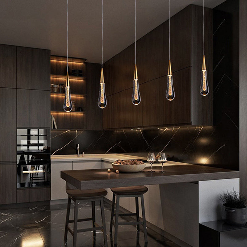 Ultra-moderne Einfachheit Tränen hängen Deckenleuchte Kristall-Aufhängungs-Anhänger Licht für das Restaurant