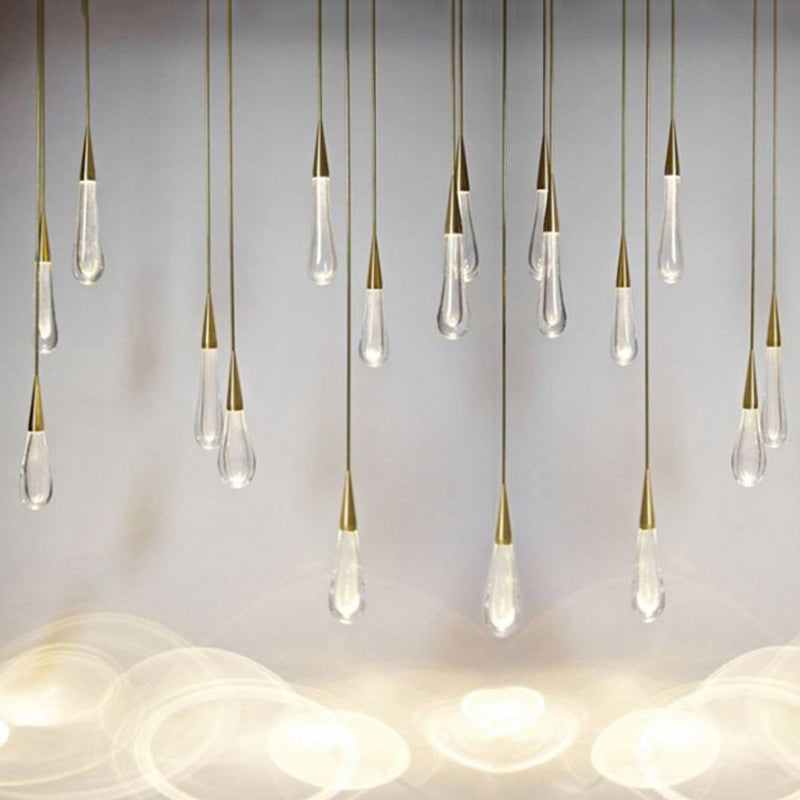 Ultra-moderne Einfachheit Tränen hängen Deckenleuchte Kristall-Aufhängungs-Anhänger Licht für das Restaurant