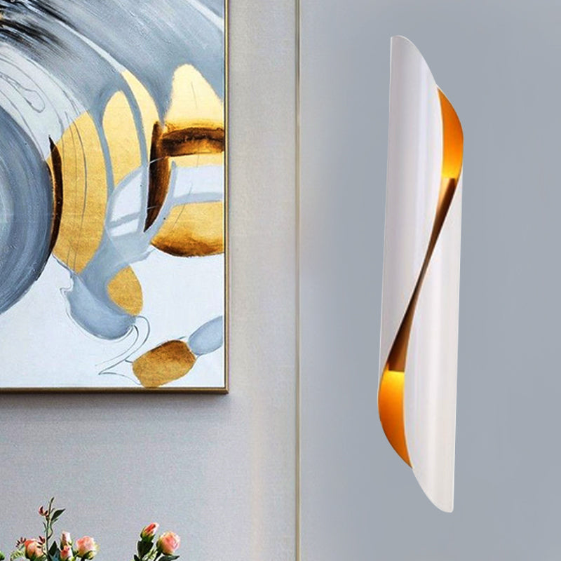 Minimalismo de montura de montaje enrollado de 2 cabezas Minimalismo Black/White Metallic Wall Lighting