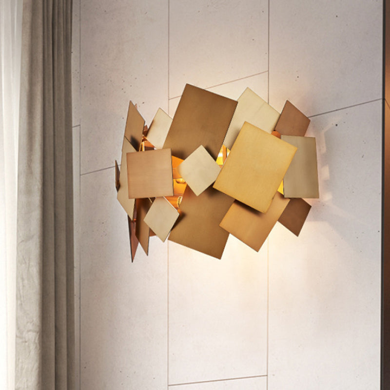 Acabado de latón 1 luz de pared de bulbo decorativa de acero inoxidable de acero inoxidable.