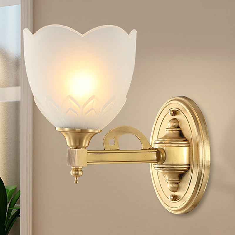 Corredor Bell Shade Corredor Luz de montaje de estilo tradicional Vidrio esmerilado 1/2 Light Finish Splocket Mall