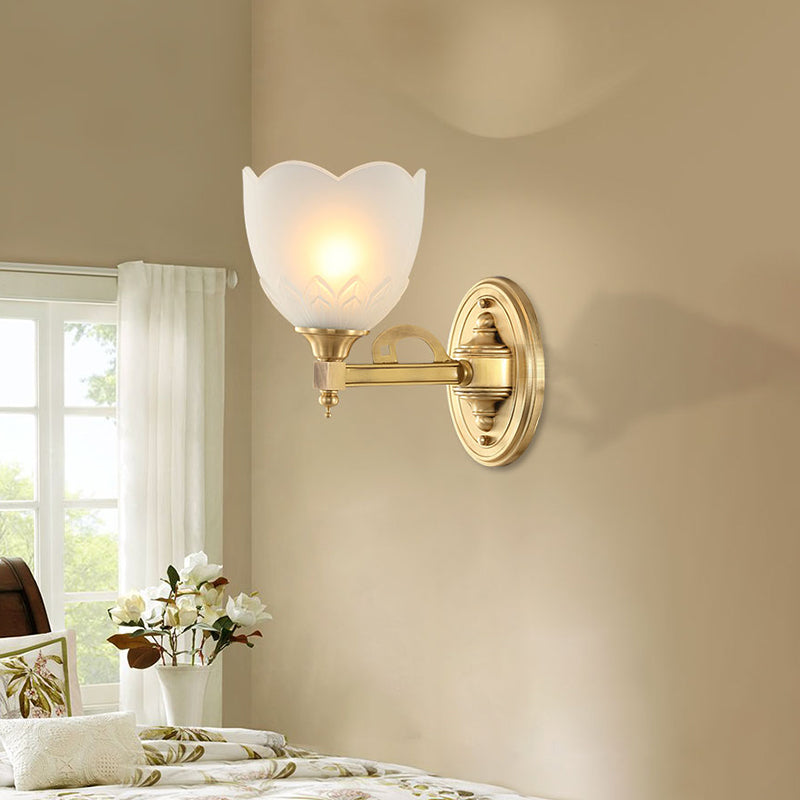 Corredor Bell Shade Corredor Luz de montaje de estilo tradicional Vidrio esmerilado 1/2 Light Finish Splocket Mall