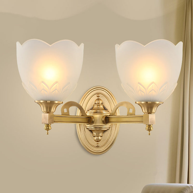 Corredor Bell Shade Corredor Luz de montaje de estilo tradicional Vidrio esmerilado 1/2 Light Finish Splocket Mall