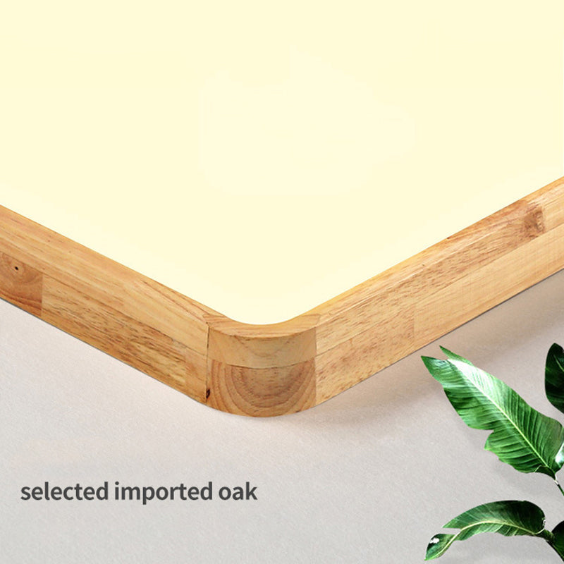 Moderne rechteckige Unterputz-Deckenleuchte Leuchtmittel Holz LED-Schlafzimmer Flush Mount Deckenleuchte in Beige