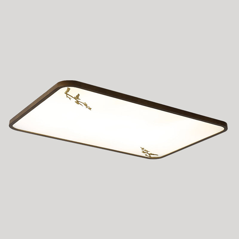 Geometrisches Wohnzimmer Flush montiert Licht Holz Nordic LED Flush Licht in Braun mit Faux Plant Decor