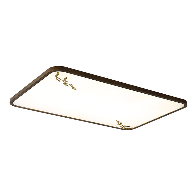 Geometrisches Wohnzimmer Flush montiert Licht Holz Nordic LED Flush Licht in Braun mit Faux Plant Decor