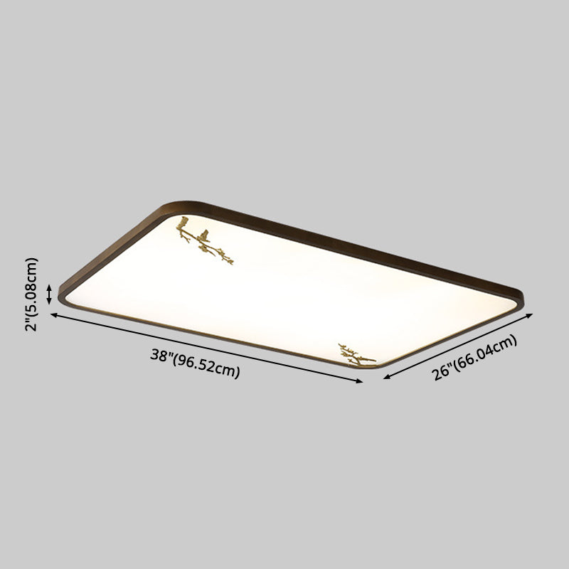 Geometrisches Wohnzimmer Flush montiert Licht Holz Nordic LED Flush Licht in Braun mit Faux Plant Decor