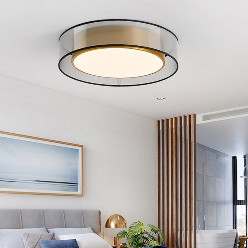 Luxe messing inbouw plafondlamp LED elegante plafondmontage lichtarmatuur voor woonkamer
