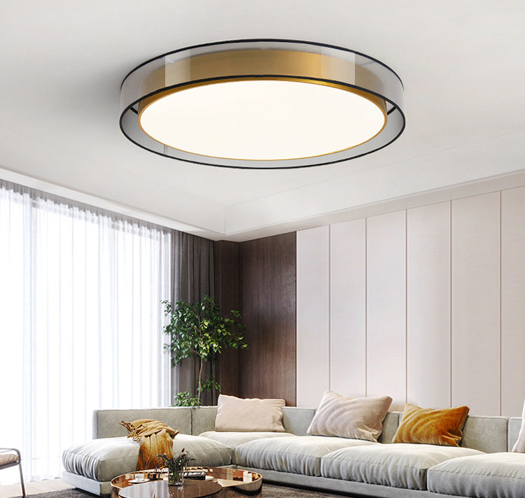 Luxe messing inbouw plafondlamp LED elegante plafondmontage lichtarmatuur voor woonkamer
