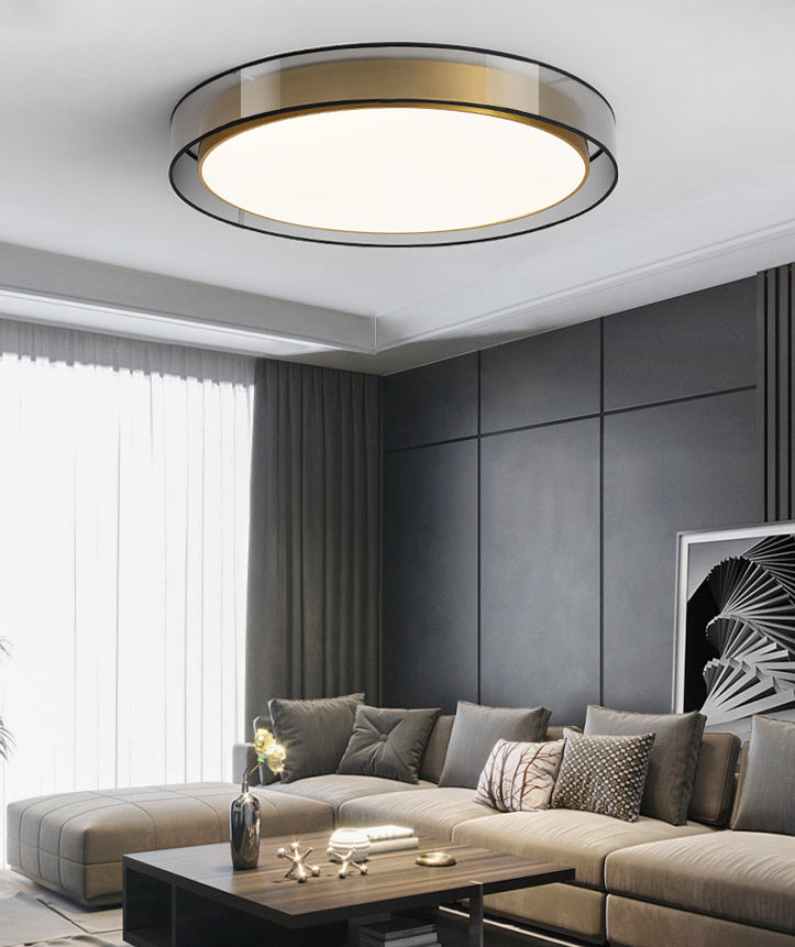 Luxe messing inbouw plafondlamp LED elegante plafondmontage lichtarmatuur voor woonkamer