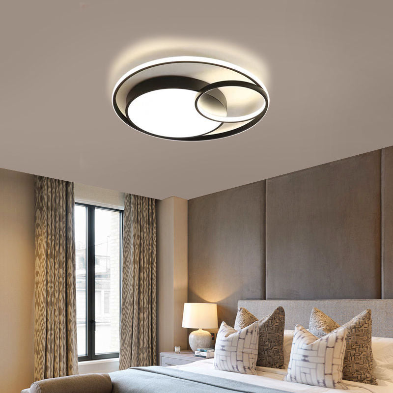 Moderne Schlafzimmer-Deckenleuchte, runde Metall-Umgebungsbeleuchtung, LED-Unterputzleuchte