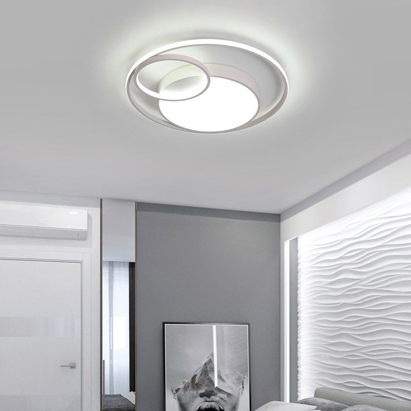 Moderne Schlafzimmer-Deckenleuchte, runde Metall-Umgebungsbeleuchtung, LED-Unterputzleuchte