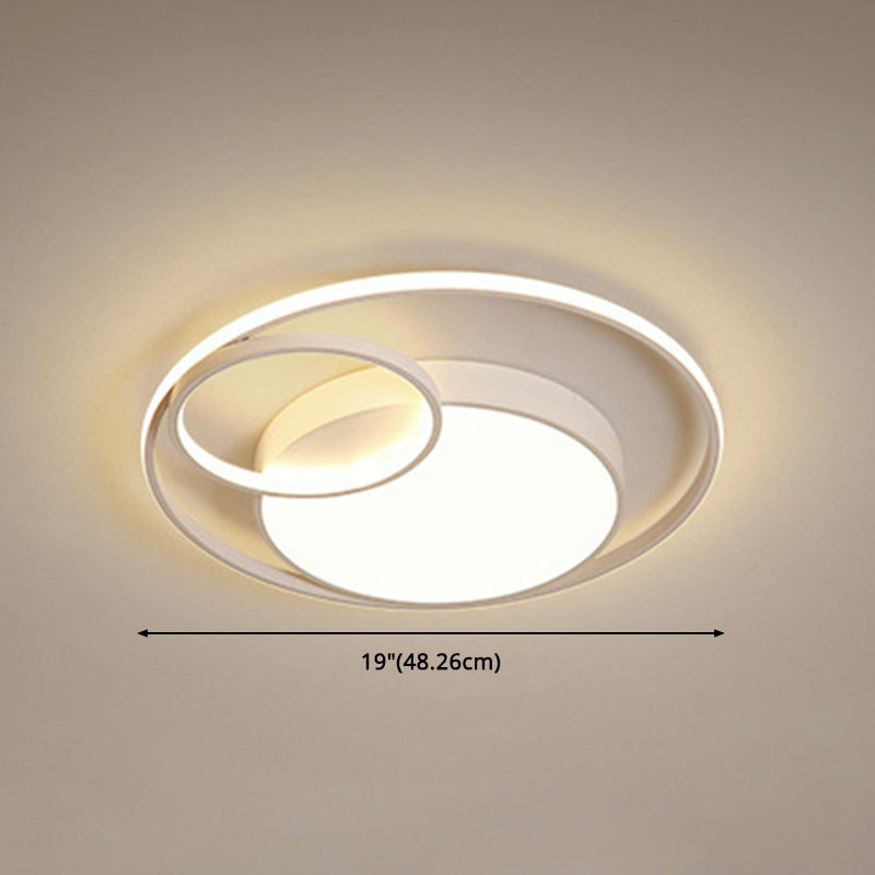 Moderne Schlafzimmer-Deckenleuchte, runde Metall-Umgebungsbeleuchtung, LED-Unterputzleuchte