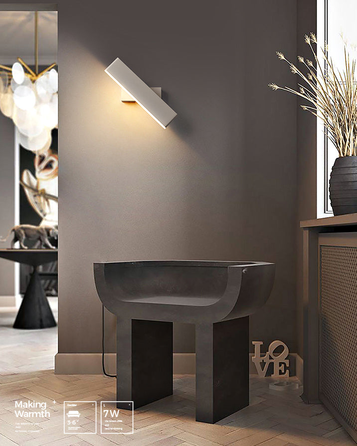 Application de lumière murale rectangulaire Appiculture de métal de style minimaliste moderne