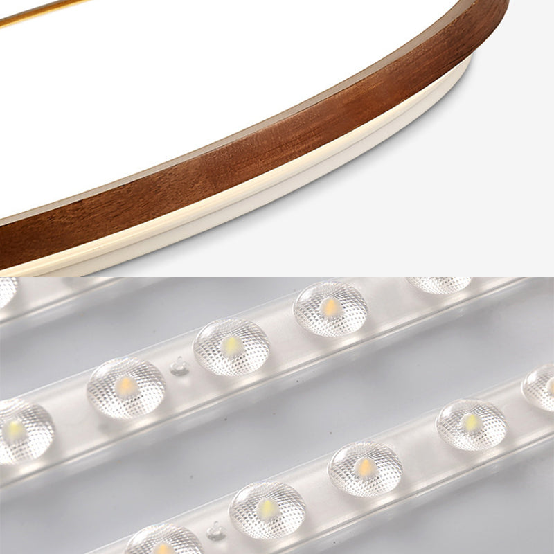 Lampada da incasso con paralume geometrico marrone Lampada da soffitto a LED in legno minimalista per soggiorno