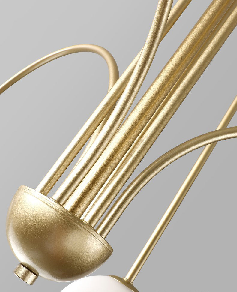 Modern Minimalist Chandelier Light Fixture Spherical White Glass Ceiling Chandelier for Living Room