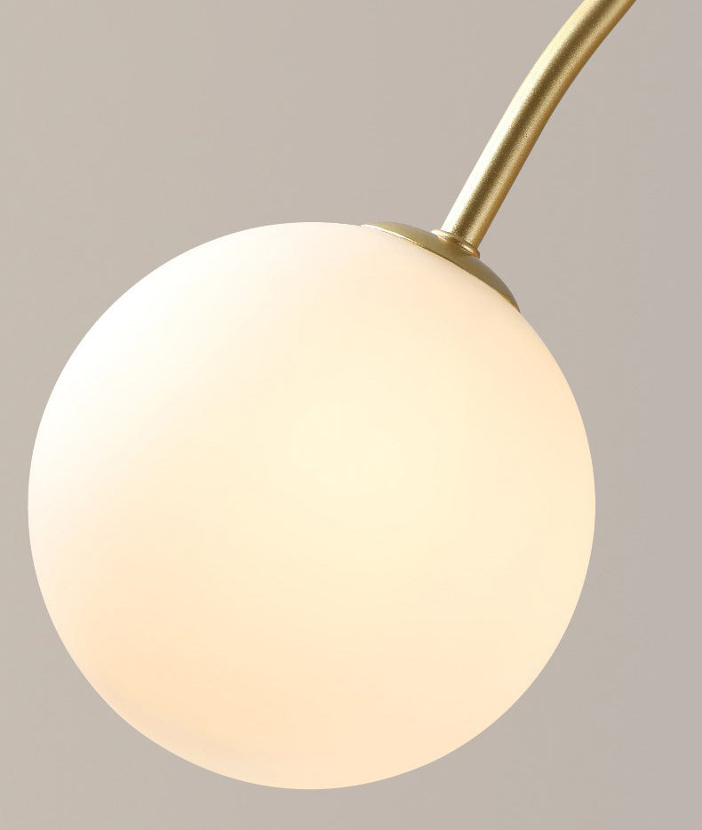 Modern Minimalist Chandelier Light Fixture Spherical White Glass Ceiling Chandelier for Living Room