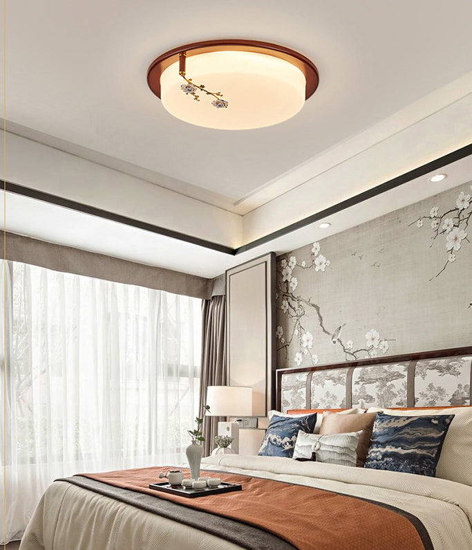 Weiße geometrische Deckenleuchte, minimalistische Acryl-LED-Einbauleuchte mit Keramikrosette