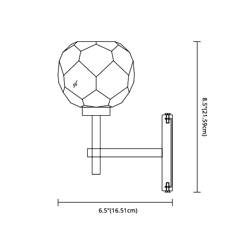 Luz nórdica estilo extravagante extravagante iluminación de pared global cristal 1 apliques de luz