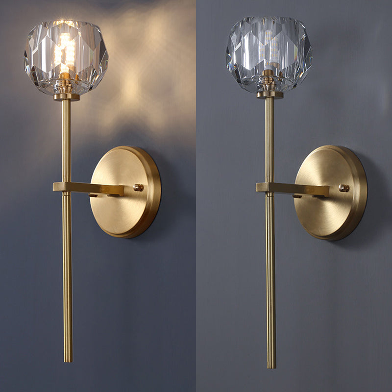 Luz nórdica estilo extravagante extravagante iluminación de pared global cristal 1 apliques de luz