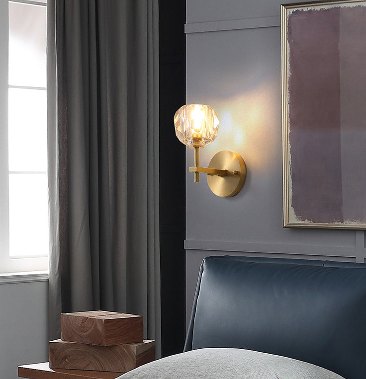 Luz nórdica estilo extravagante extravagante iluminación de pared global cristal 1 apliques de luz