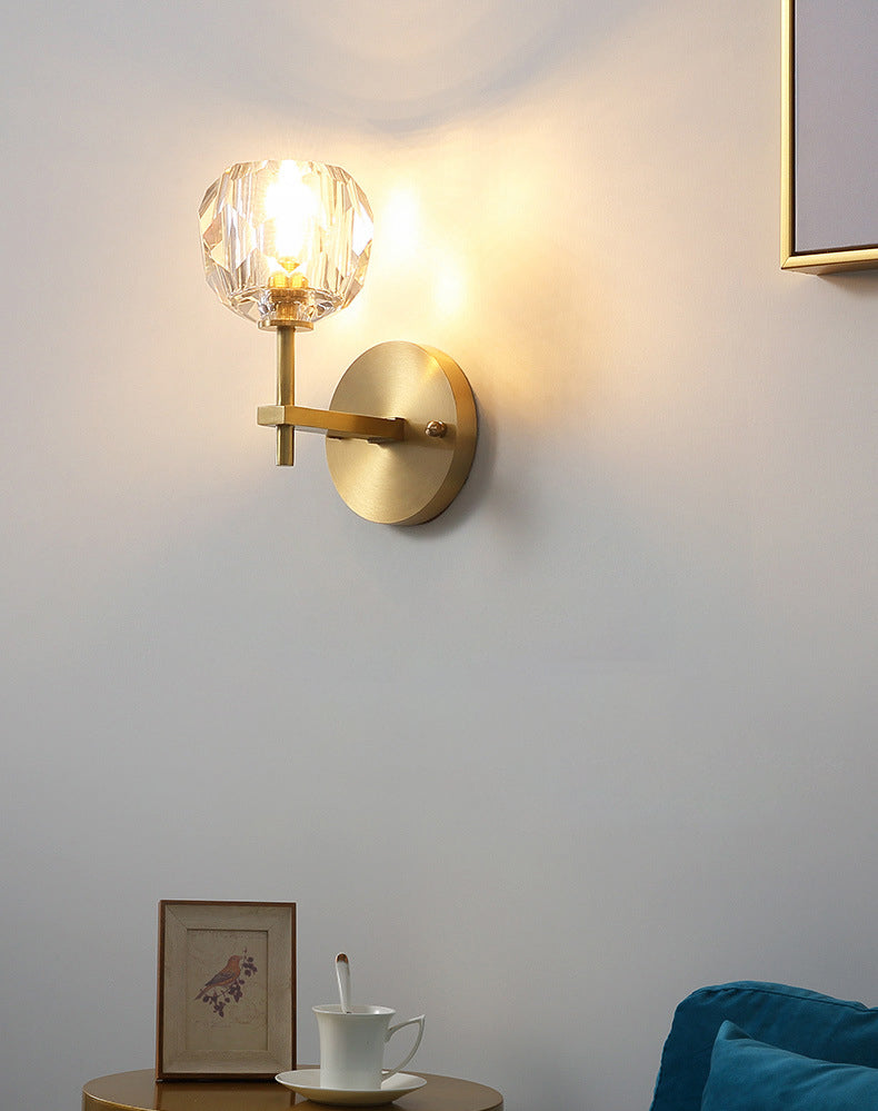 Luz nórdica estilo extravagante extravagante iluminación de pared global cristal 1 apliques de luz