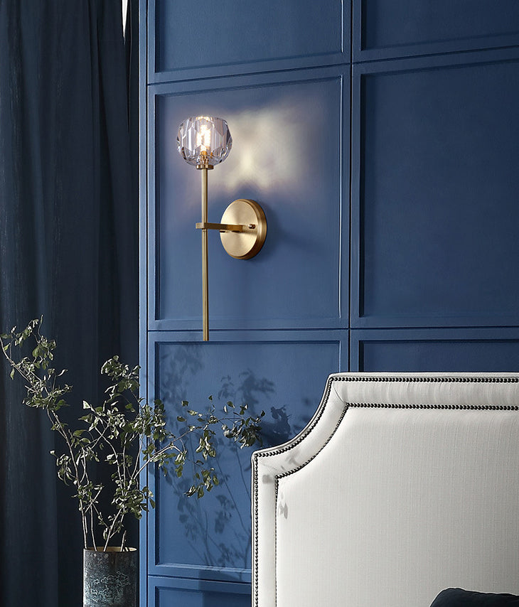 Luz nórdica estilo extravagante extravagante iluminación de pared global cristal 1 apliques de luz