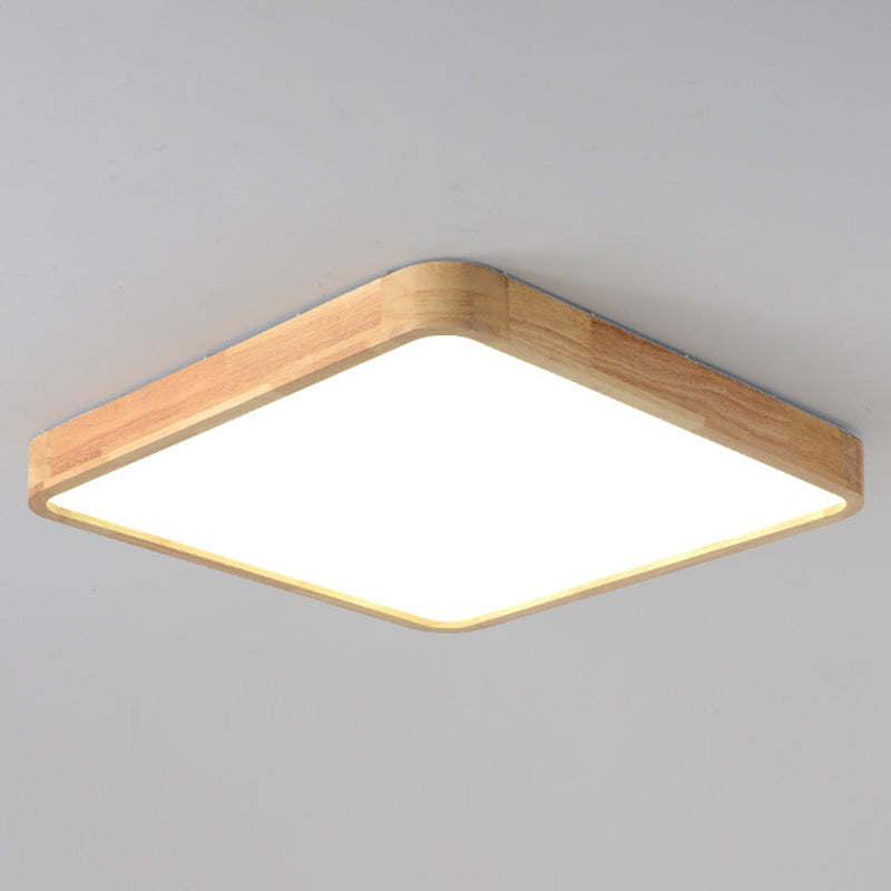 Wooden Geometric Flush Mount Ceiling Light Modern Beige Flush Mount LED Light for Entrance