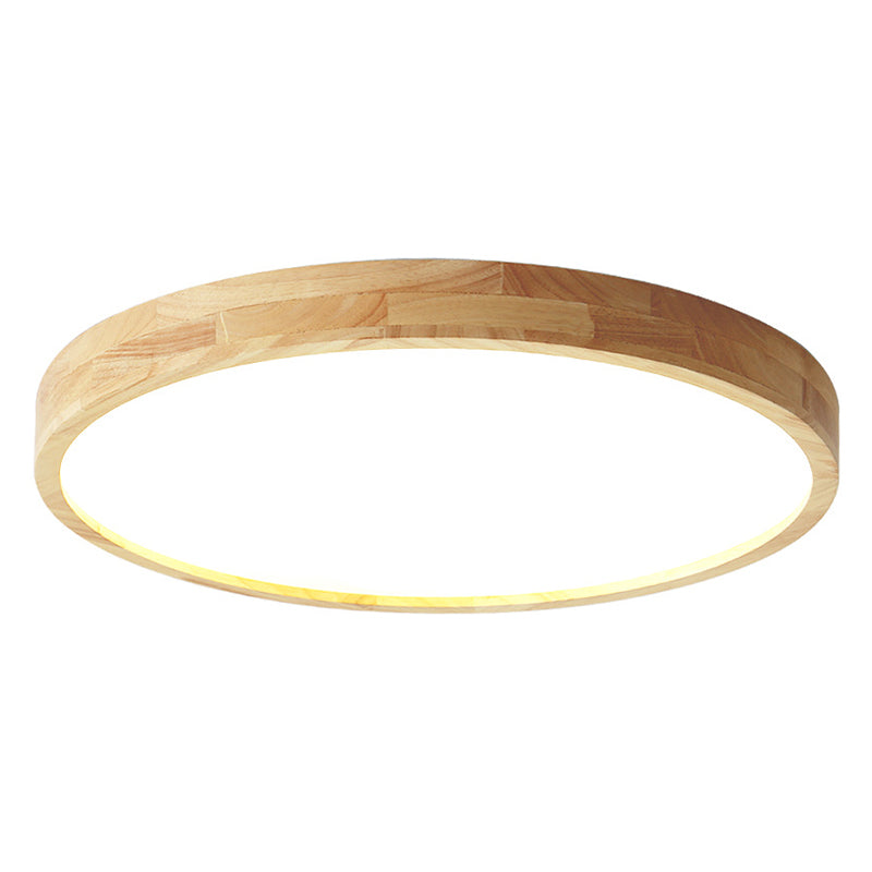 Wooden Geometric Flush Mount Ceiling Light Modern Beige Flush Mount LED Light for Entrance