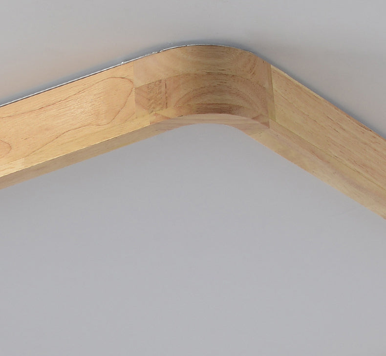 Wooden Geometric Flush Mount Ceiling Light Modern Beige Flush Mount LED Light for Entrance
