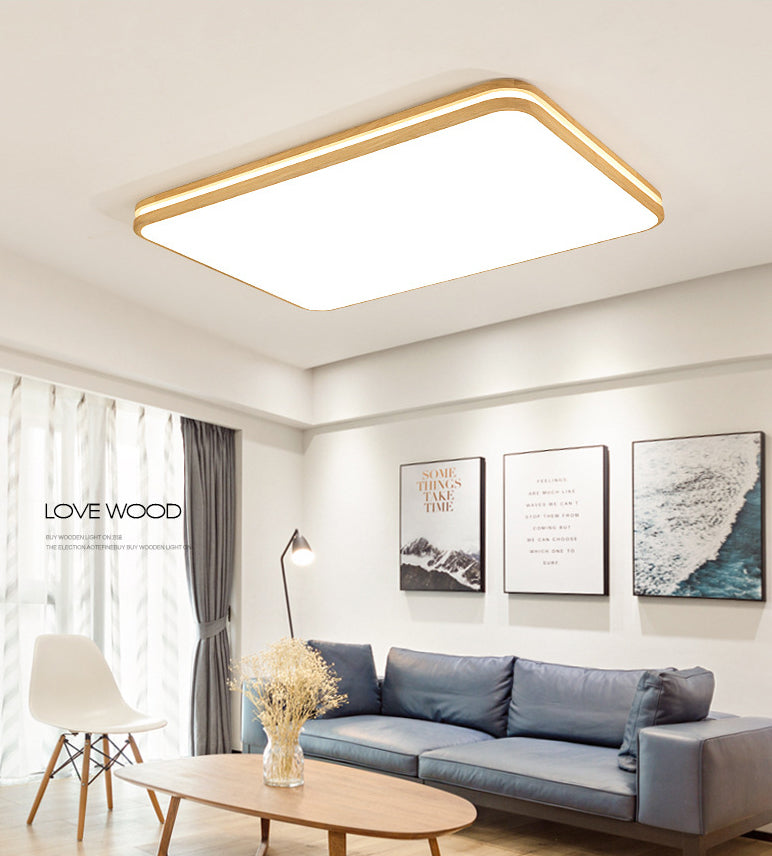 Luminaire encastré géométrique en bois pour salon Easy LED acrylique plafonnier fixations