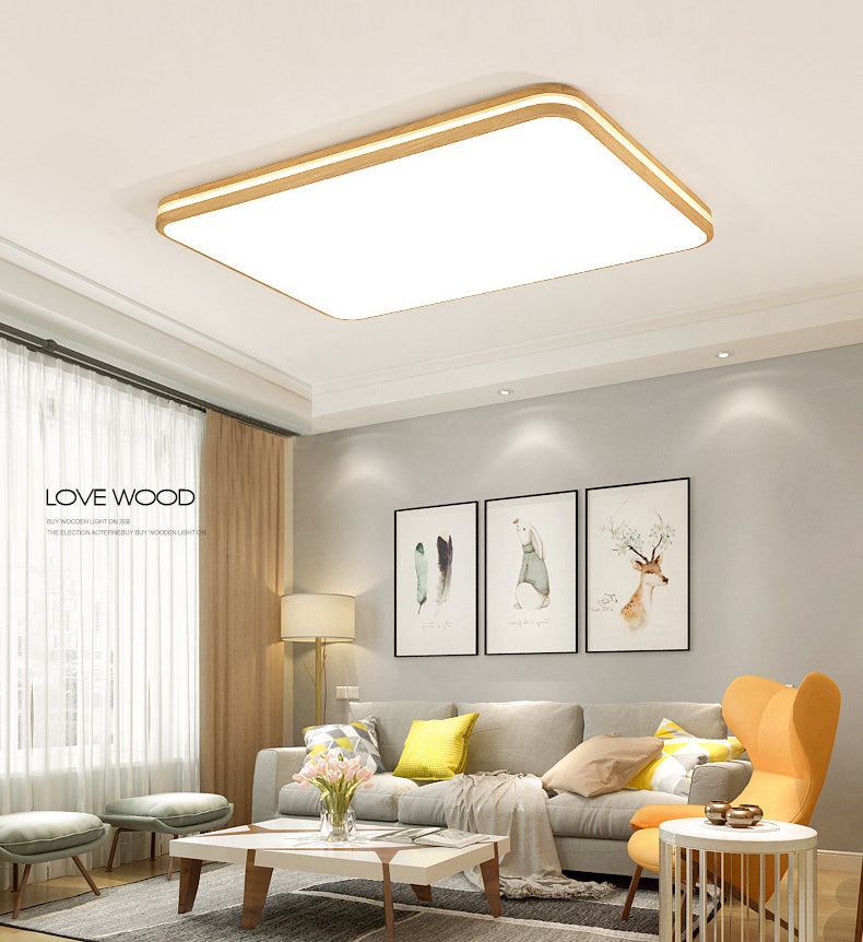 Luminaire encastré géométrique en bois pour salon Easy LED acrylique plafonnier fixations