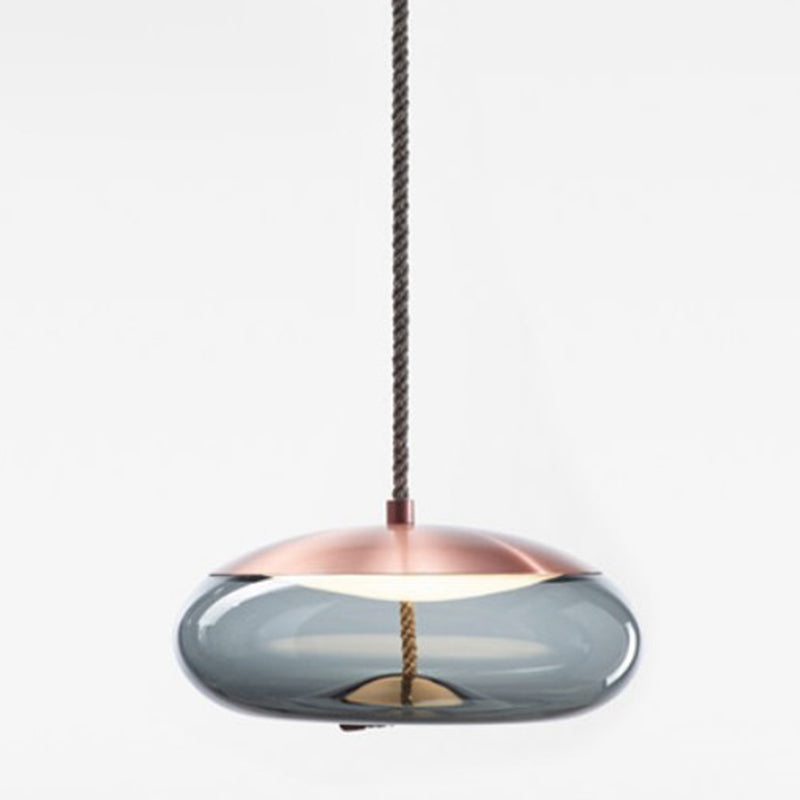 1 Light Mason Jar Pendant Light Modern Hand Blown Glass Shade Hanging Lamp for Living Room