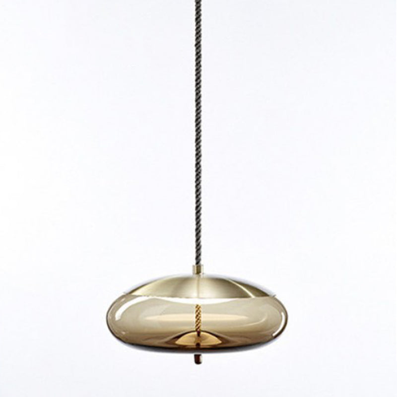 1 Light Mason Jar Pendant Light Modern Hand Blown Glass Shade Hanging Lamp for Living Room