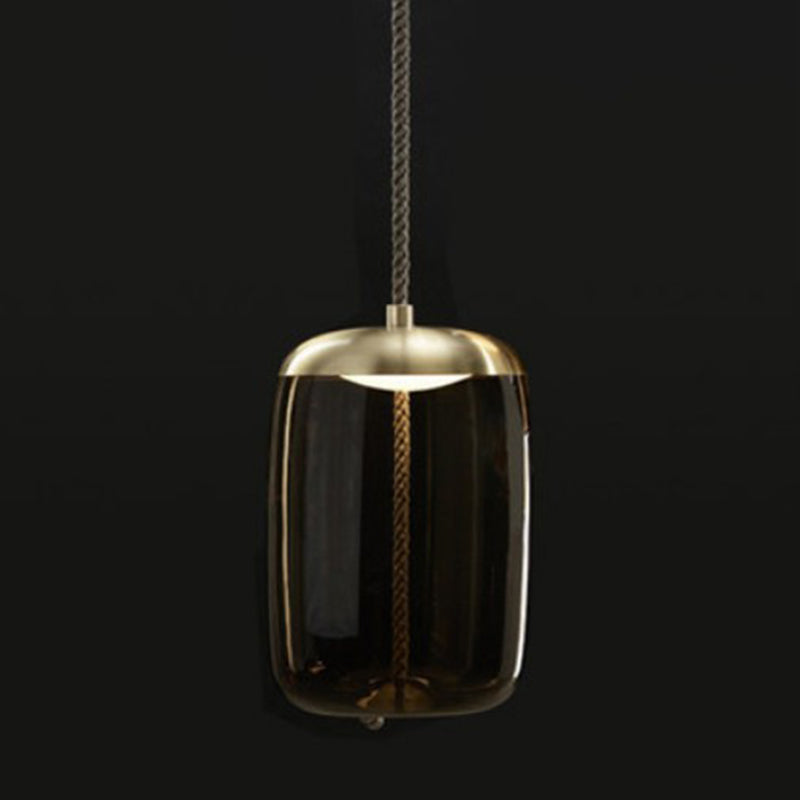 1 Light Mason Jar Pendant Light Modern Hand Blown Glass Shade Hanging Lamp for Living Room