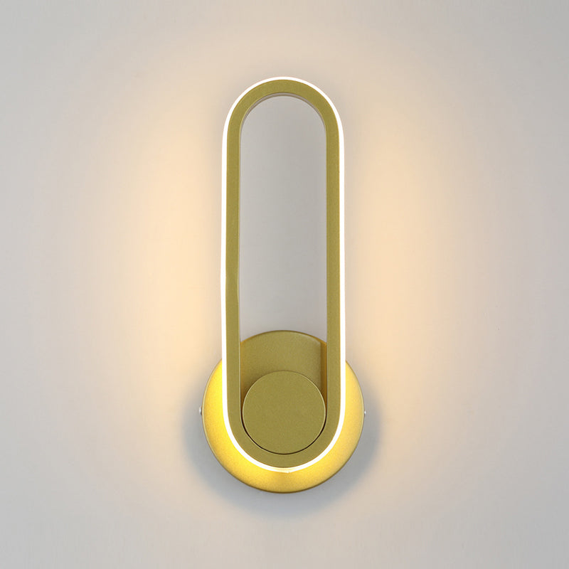 Simplicidad moderna Luz de pared ovalada Luz de pared de aluminio de aluminio Fixes para dormitorio