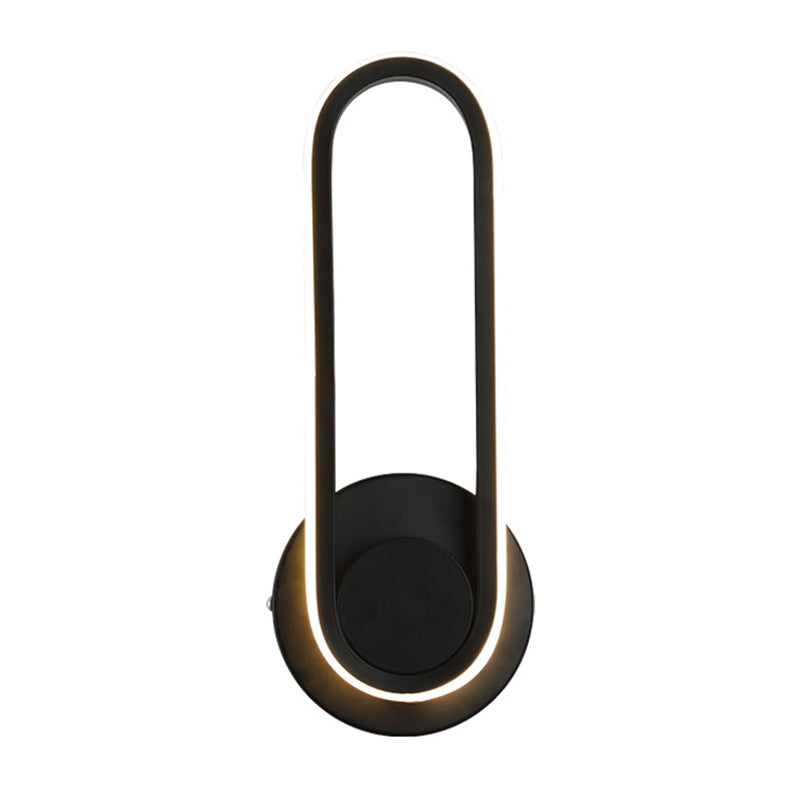 Simplicidad moderna Luz de pared ovalada Luz de pared de aluminio de aluminio Fixes para dormitorio