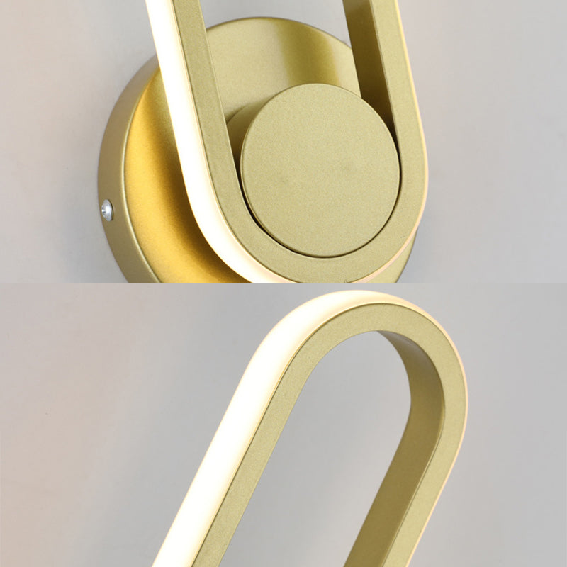 Simplicidad moderna Luz de pared ovalada Luz de pared de aluminio de aluminio Fixes para dormitorio
