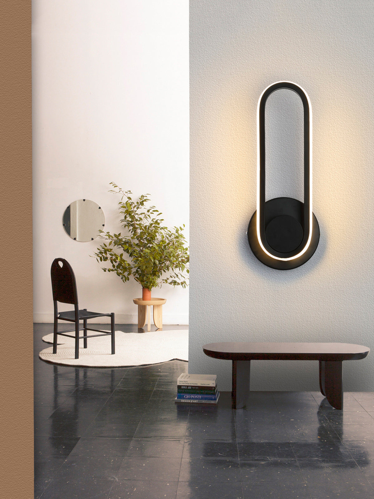 Simplicidad moderna Luz de pared ovalada Luz de pared de aluminio de aluminio Fixes para dormitorio