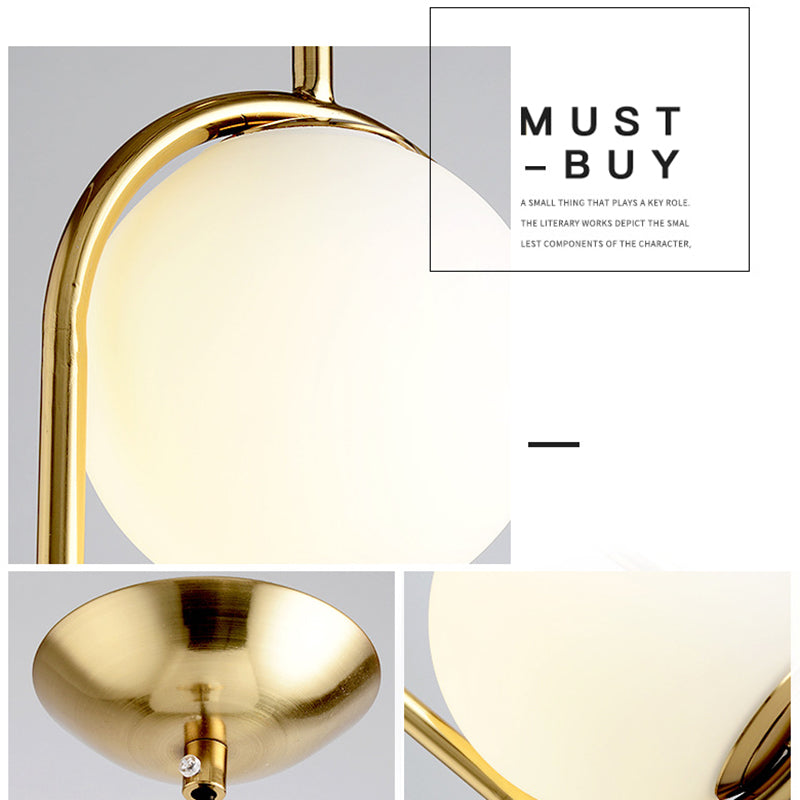 Lampada a sospensione di anello in metallo Ellisse Minimalista moderno Minimalista Light a sospensione a sospensione in vetro bianco