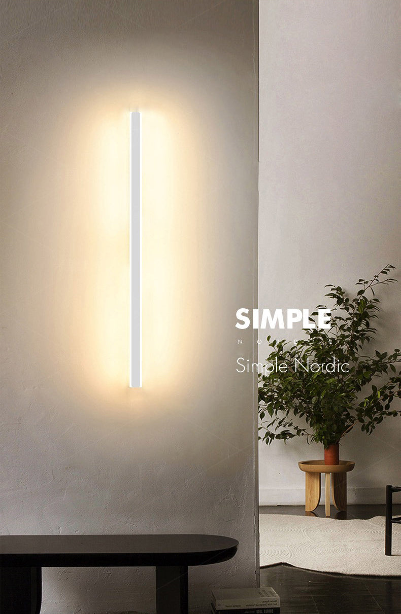 Luz de la pared lineal lámpara nórdica estilo minimalista de aleación de aluminio de aluminio