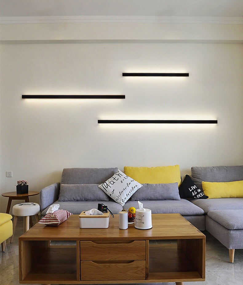 Luz de la pared lineal lámpara nórdica estilo minimalista de aleación de aluminio de aluminio