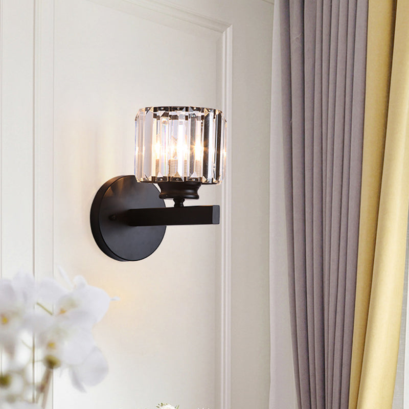 Moderner Stil Mini Kristallwandleuchten 11 Zoll Höhe bewaffneter Schon für Schlafzimmer