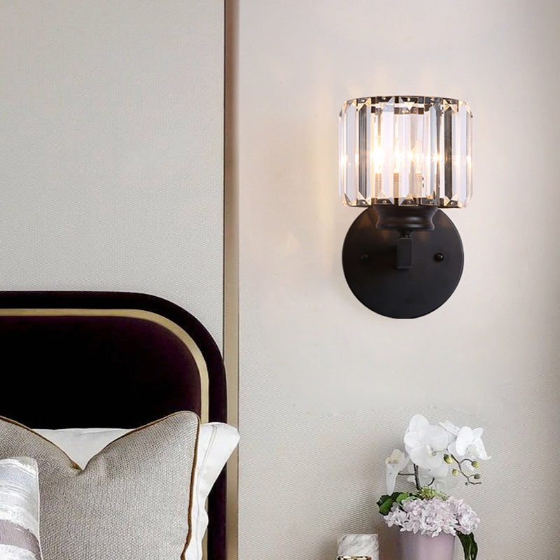 Modern Style Mini Crystal Wall Sconce 11 Inches Height Armed Sconce for Bedroom
