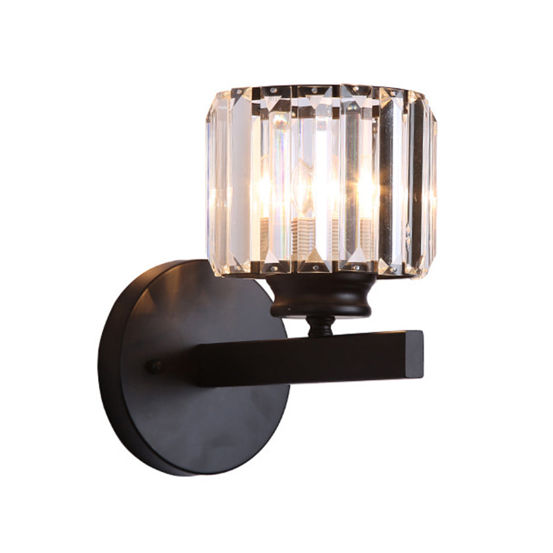 Moderner Stil Mini Kristallwandleuchten 11 Zoll Höhe bewaffneter Schon für Schlafzimmer